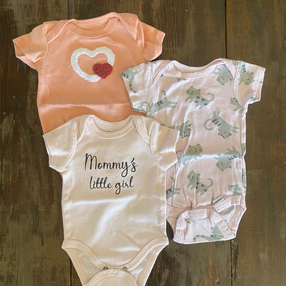 Gerber Pink Girl Bodysuits
